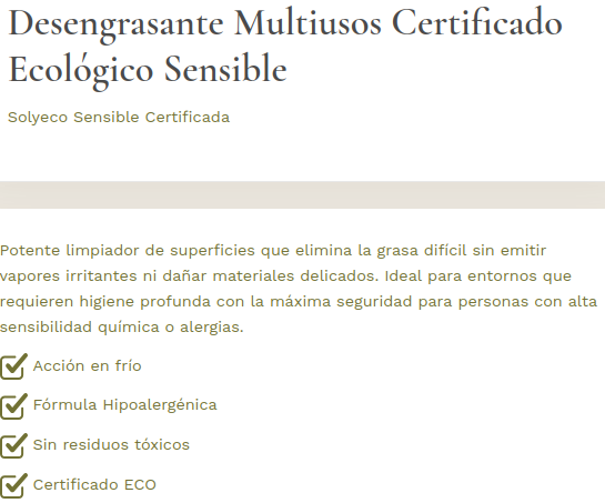 DESENGRASANTE MULTIUSOS SENSIBLE Solyeco (1 L)