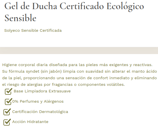 GEL DE DUCHA SENSIBLE Solyeco (1 L)