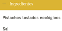 PISTACHO TOSTADO Oleander (150gr)