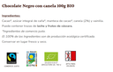 CHOCOLATE NEGRO CON CANELA 56% Sole (100 gr)
