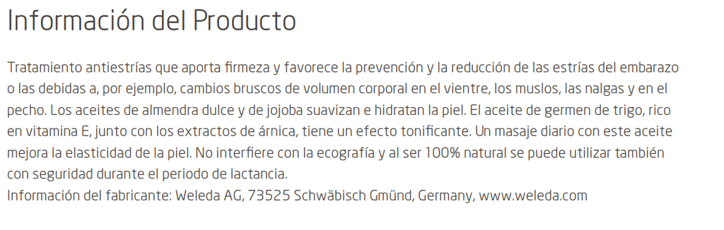 ACEITE ANTIESTRIAS WELEDA (100 ml)