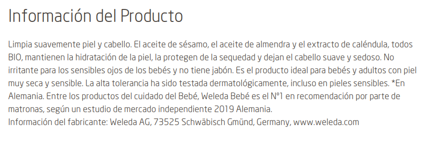 CHAMPU-GEL DE CALENDULA BEBE Weleda (200 ml)