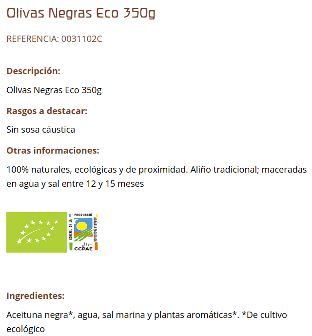 ACEITUNA NEGRA Cal Valls (200gr)