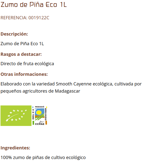 ZUMO PIÑA (1 l.) Demeter