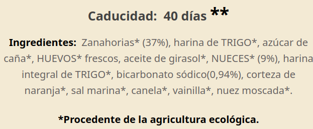 PLUM-CAKE DE ZANAHORIA Y NUECES (300gr)