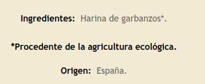 HARINA DE GARBANZO Biogredos (0,5 kg)