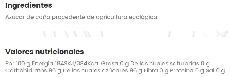 AZUCAR DE CAÑA SIN REFINAR Equimercado (750 gr)