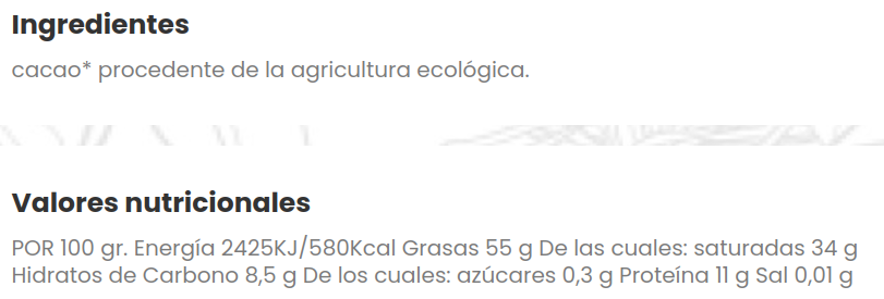 CHOCOLATE NEGRO 100% Equimercado (80 gr)