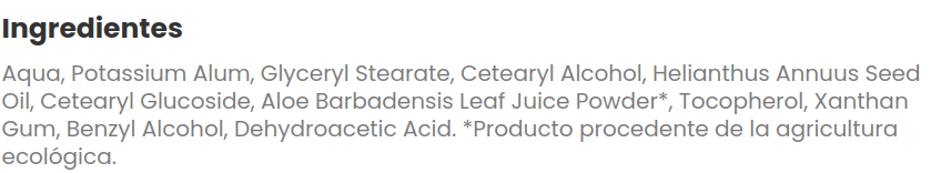 DESODORANTE CON ALUMBRE Y ALOE VERA Equimercado (70 ml)