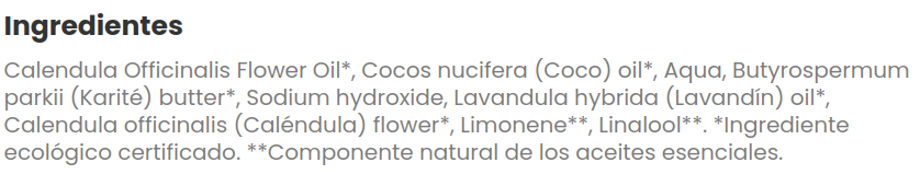 PASTILLA DE JABON DE CALENDULA Equimercado (85 gr)