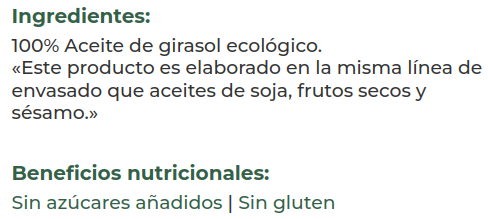 ACEITE DE GIRASOL Naturgreen (500 ml)
