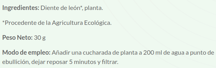 DIENTE DE LEON INFUSION Herbes del Moli (30 gr)