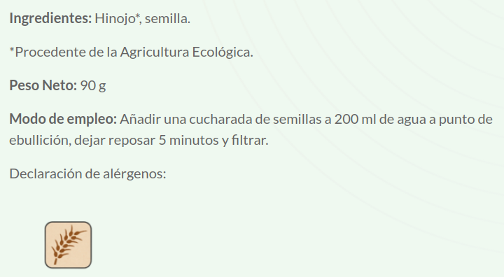 HINOJO INFUSION  herbes del moli (90 Gr.)
