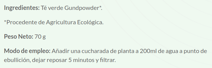 TE VERDE GUNPOWDER ( 70 Gr.)