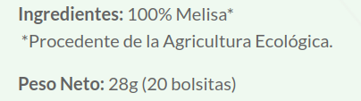 MELISA INFUSION Artemis Bio (20 bolsitas; 28 gr)