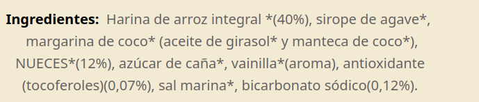 GALLETAS DE ARROZ Y NUECES (200 gr)
