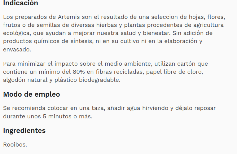 ROOIBOS NATURAL (20 sobres)