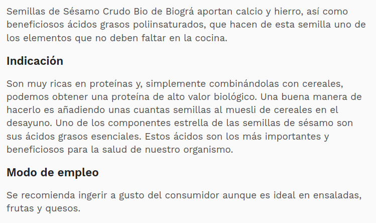 SESAMO INTEGRAL CRUDO. BIOGRA (0,25 Kg)