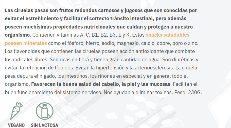 CIRUELA SIN HUESO Biogra (230 gr)
