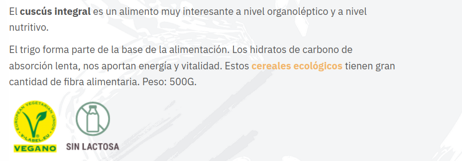 CUS CUS INTEGRAL Biogra (500 gr)