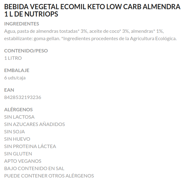 LECHE DE ALMENDRAS ECOMIL (L.)