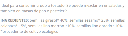 SEMILLAS MEZCLA PARA ENSALADA (250 gr) BIOGRA