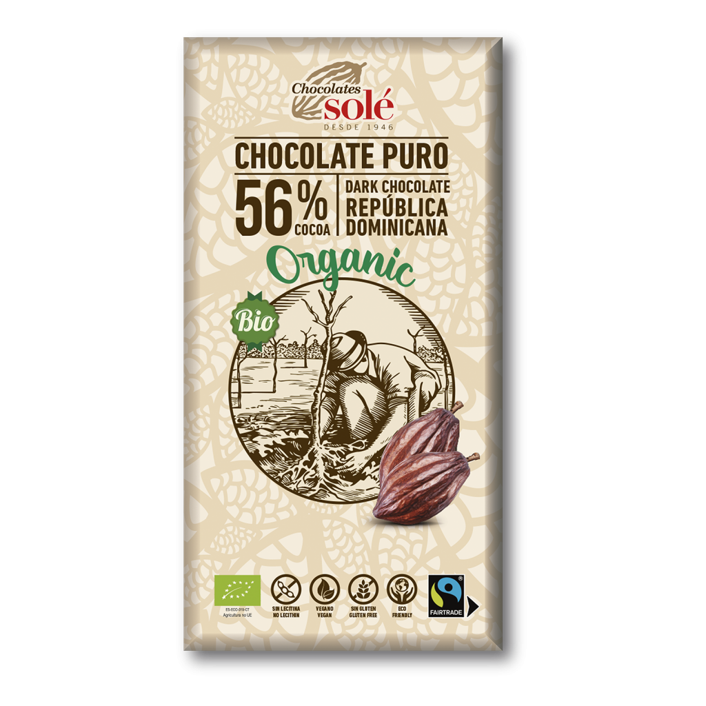 CHOCOLATE NEGRO 56% Sole (100 g)