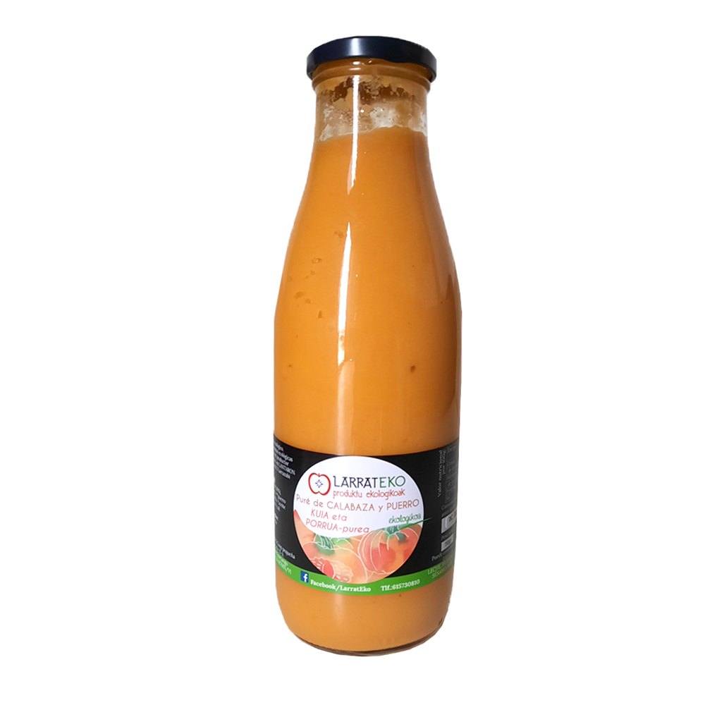 PURE DE CALABAZA Y PUERRO Larrateko (750 gr)