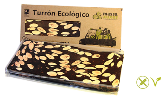 TURRON DE CHOCOLATE CON ALMENDRAS Massaxuxes (200 g)
