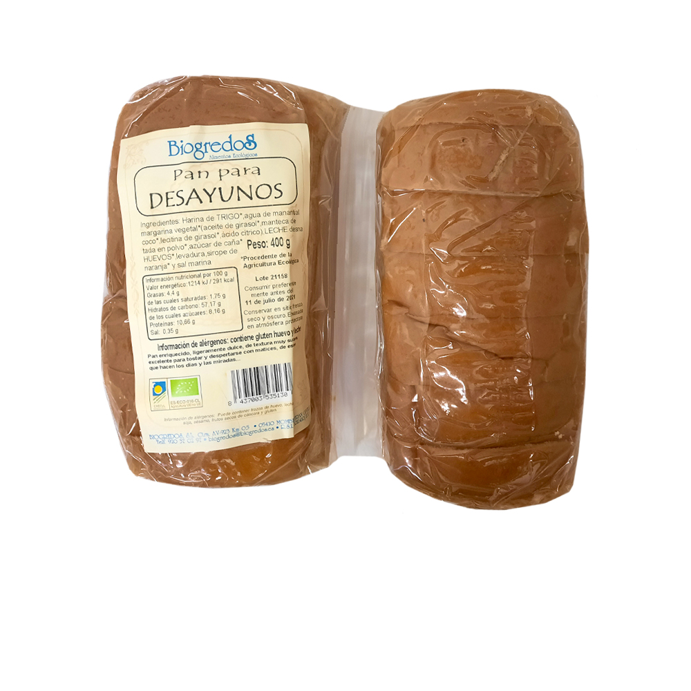 PAN PARA DESAYUNOS (250 GR)