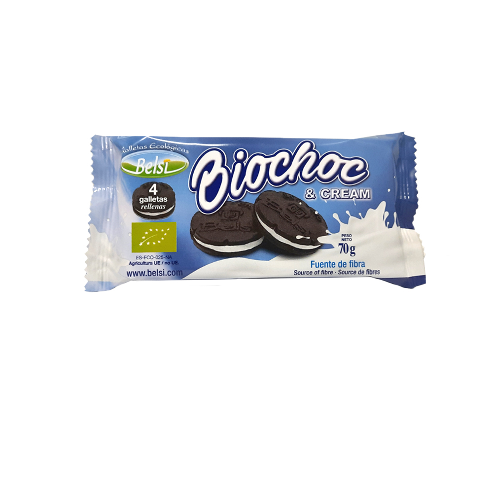 GALLETAS BIOCHOC & CREAM Belsi (70 g).