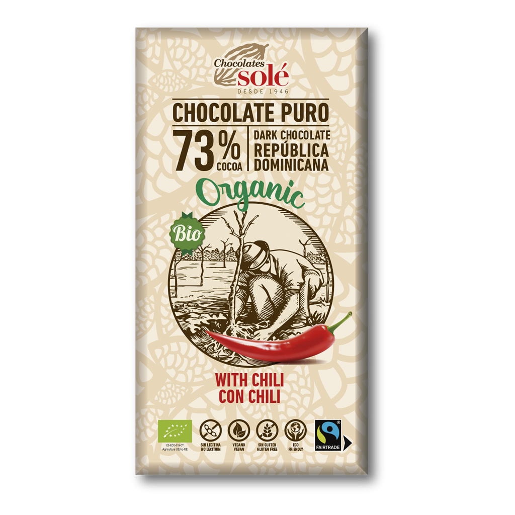 CHOCOLATE 73 % CON CHILI Sole (100 gr)