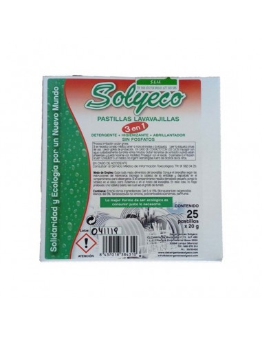 PASTILLAS LAVAVAJILLAS Solyeco (25 tabletas, 500 gr)