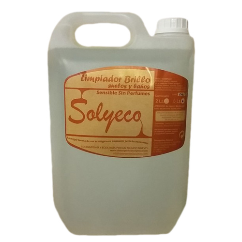 LIMPIADOR BRILLO SUELOS Y BAÑOS SENSIBLE (5 Litros)  SOLYECO
