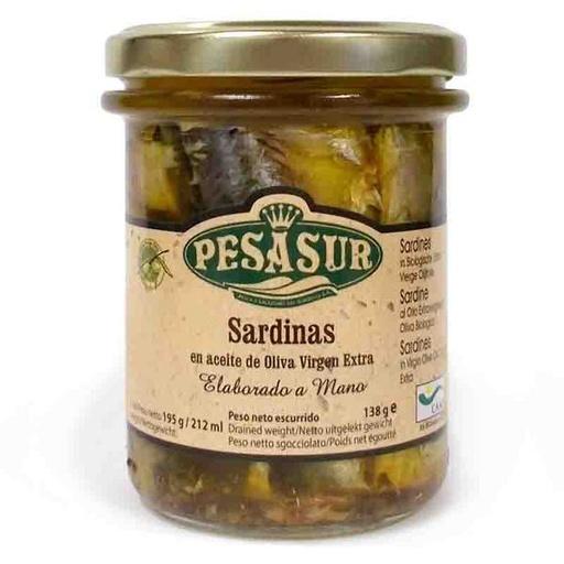 SARDINAS EN ACEITE DE OLIVA CRISTAL Pesasur (195 g)