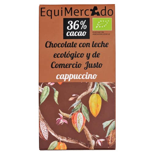 CHOCOLATE CON LECHE 36% CAPUCCINO Equimercado (80 g)