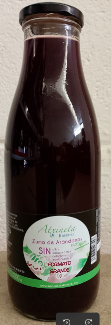 ZUMO DE ARANDANO Atxineta (0,75 L) Cad. 31/10