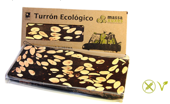 TURRON DE CHOCOLATE CON ALMENDRAS Y AGAVE (200 gr)