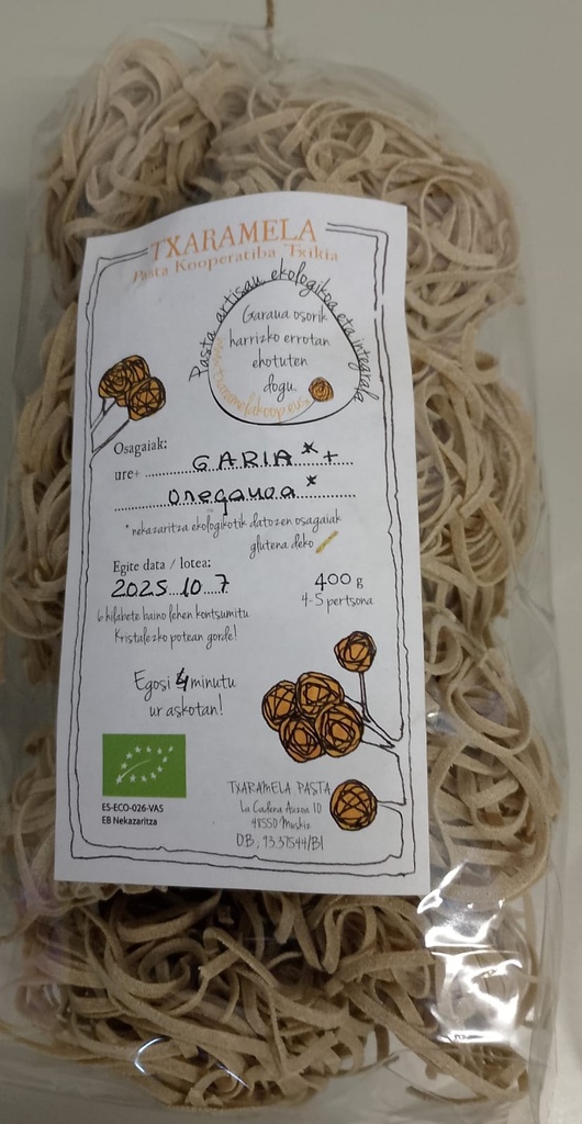 NIDOS DE TAGLIATELLA DE TRIGO CON OREGANO Txaramela Pasta (400 g)