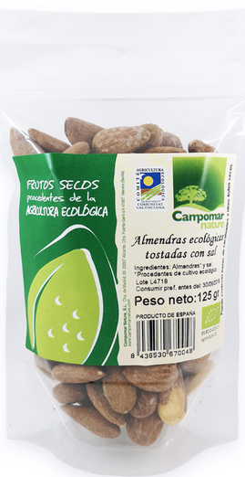ALMENDRAS TOSTADAS CON PIEL CON SAL Campomar nature (125 g) Cad. 31/10