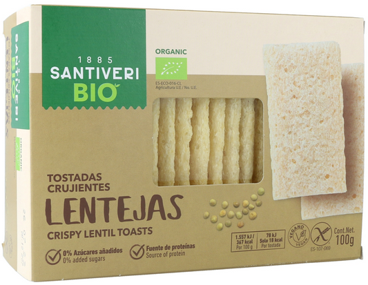 TOSTADAS CRUJIENTES DE LENTEJAS SIN GLUTEN Santiveri (100 g)