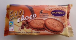 [3070030] GALLETAS RELLENAS DE CHOCOLATE Y AVELLANAS Pasteco (80 gr) Cad 29/09