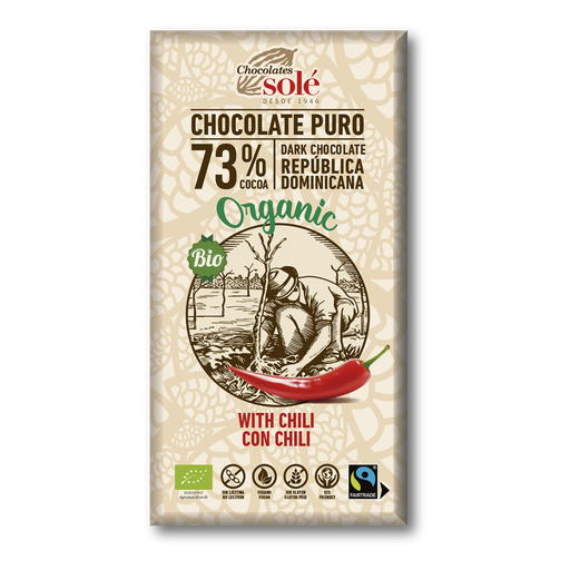[2051140b] CHOCOLATE 73 % CON CHILI Sole (100 gr)