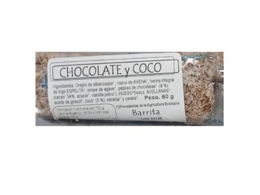[2020053] BARRITA DE CHOCOLATE Y COCO Biogredos (60 g) Cad. 19/9