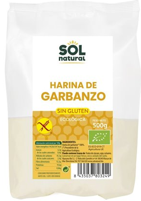 [2081029] HARINA DE GARBANZO SIN GLUTEN Sol Natural (500 g)
