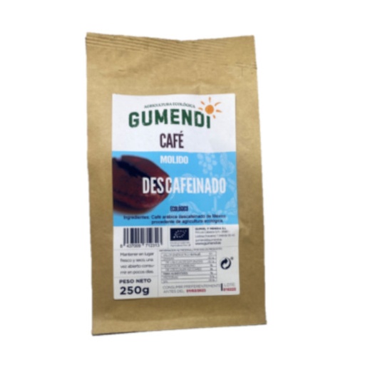 [2040041] CAFE MOLIDO DESCAFEINADO (Metodo Water Mountain) Gumendi (250 g)