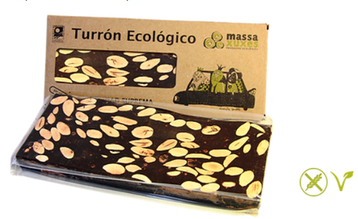 [3040031] TURRON DE CHOCOLATE CON ALMENDRAS Y AGAVE Massaxuxes (200 gr)