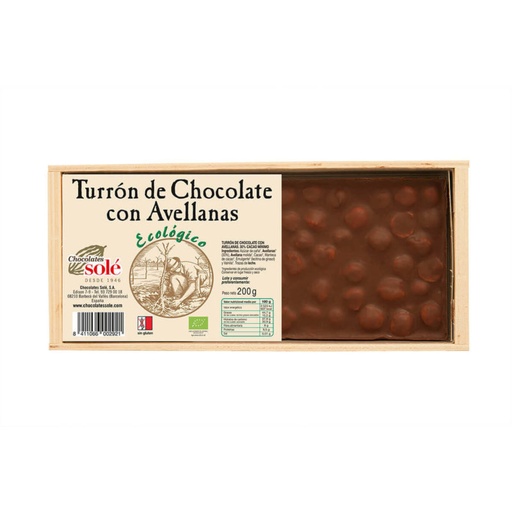 [3040029] TURRON DE CHOCOLATE Y AVELLANAS (200g)