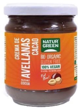 [2051208] CREMA DE CACAO Y AVELLANAS Naturgreen (200 g)