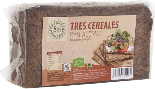 [1030016] PAN ALEMAN INTEGRAL 3 CEREALES Solnatural (500 gr)